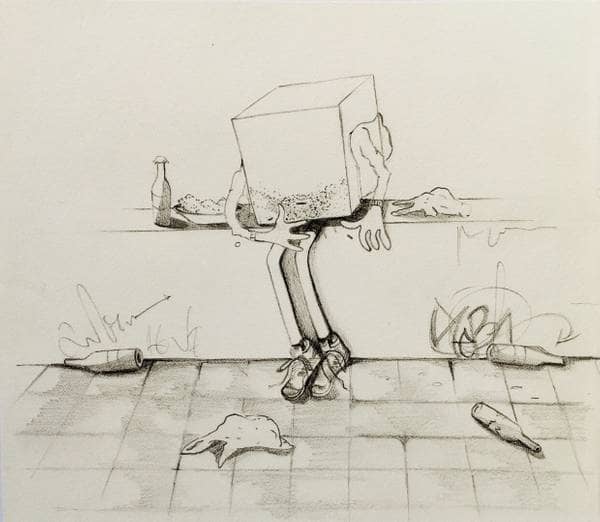 "An Immigrant", pencil on paper, 2018.