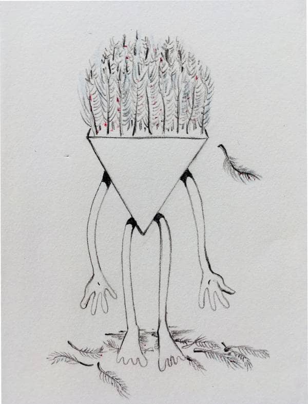 "Feather-like Thoughts", pencil on paper, 2018.