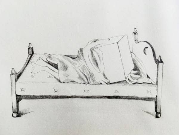 "I Like to Sleep", pencil on paper, 2018.
