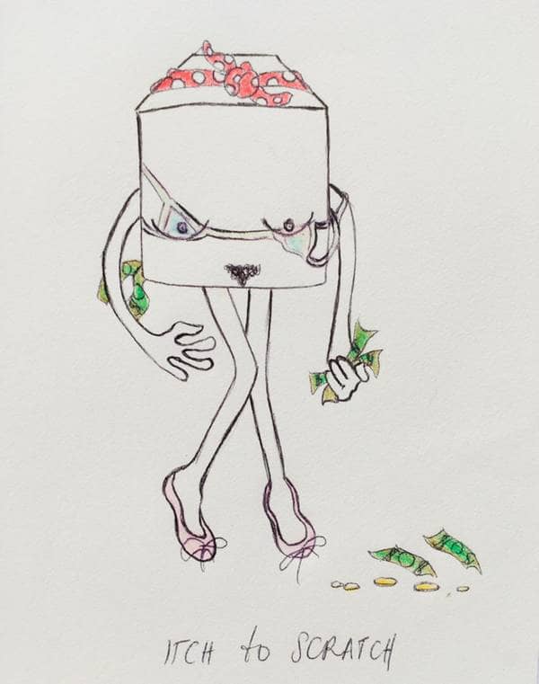 "Itch to Scratch", pen and pencil on paper, 2018.