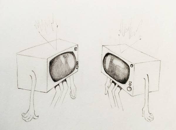 "Observing and Being Observed", pencil on paper, 2018.