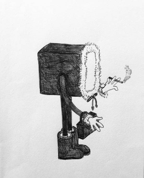 "The Prissy in Black", pen on paper, 2018.