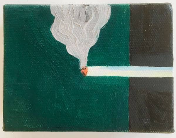 "Smoking", oil on canvas, 10×7,5 cm, 2010-11.