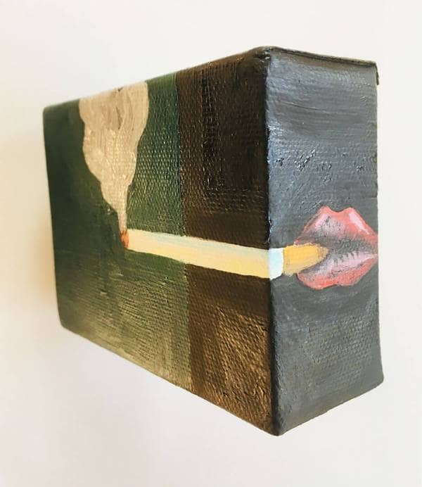 "Smoking", oil on canvas, 10×7,5 cm, 2010-11.