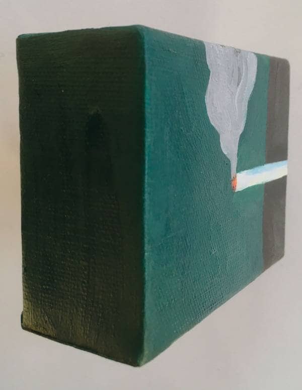 "Smoking", oil on canvas, 10×7,5 cm, 2010-11.