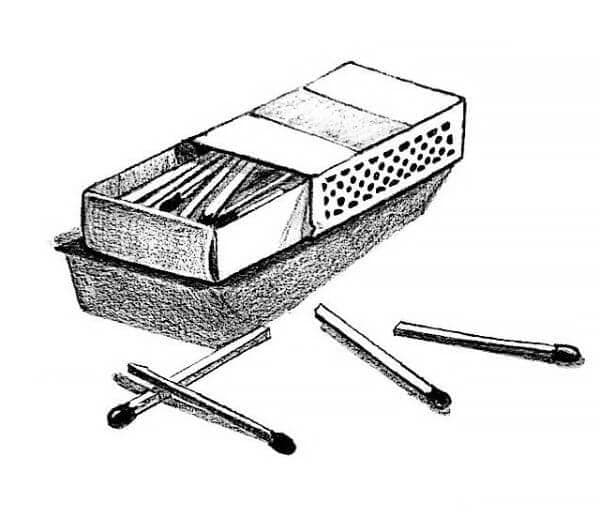 A drawn matchbox